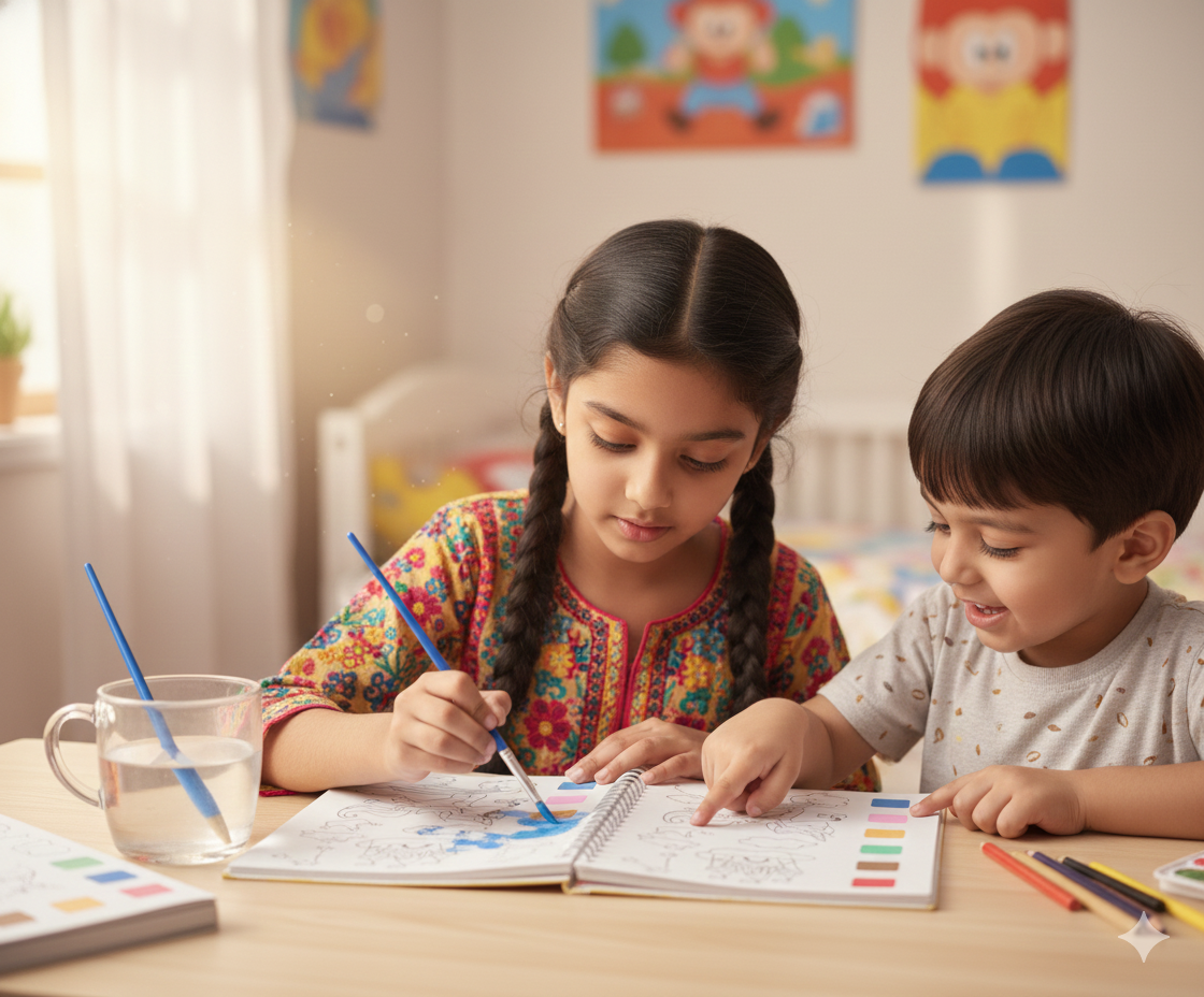 Water Color Painting Books 10 Pages with 1 Painting Brush