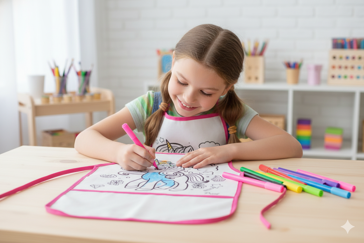 DIY Apron Hand Drawing Graffiti with Pocket & Sketch Pens