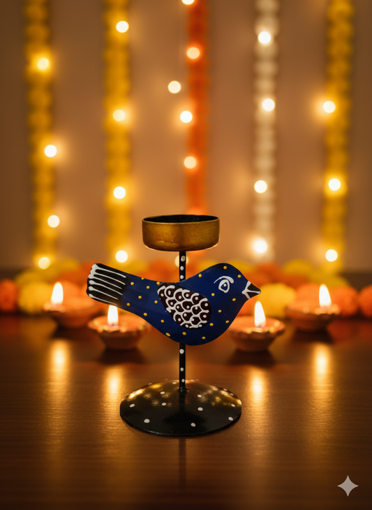 Bird-Shaped Metal Tea Light Holder – charm and warmth in every glow.