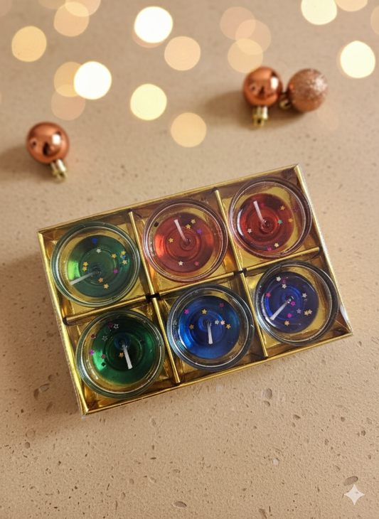 Rainbow Gel Candle Set (6 pcs)